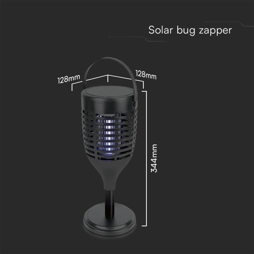 LED Solární lapač hmyzu 3v1 LED/1,3W/3,7V IP24 20 m² 2200 mAh