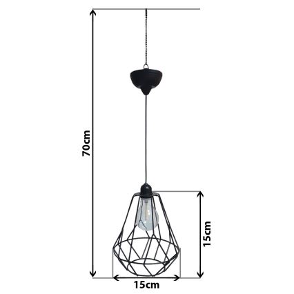 LED Solární lustr na lanku KATTY 1,2V 300 mAh IP44