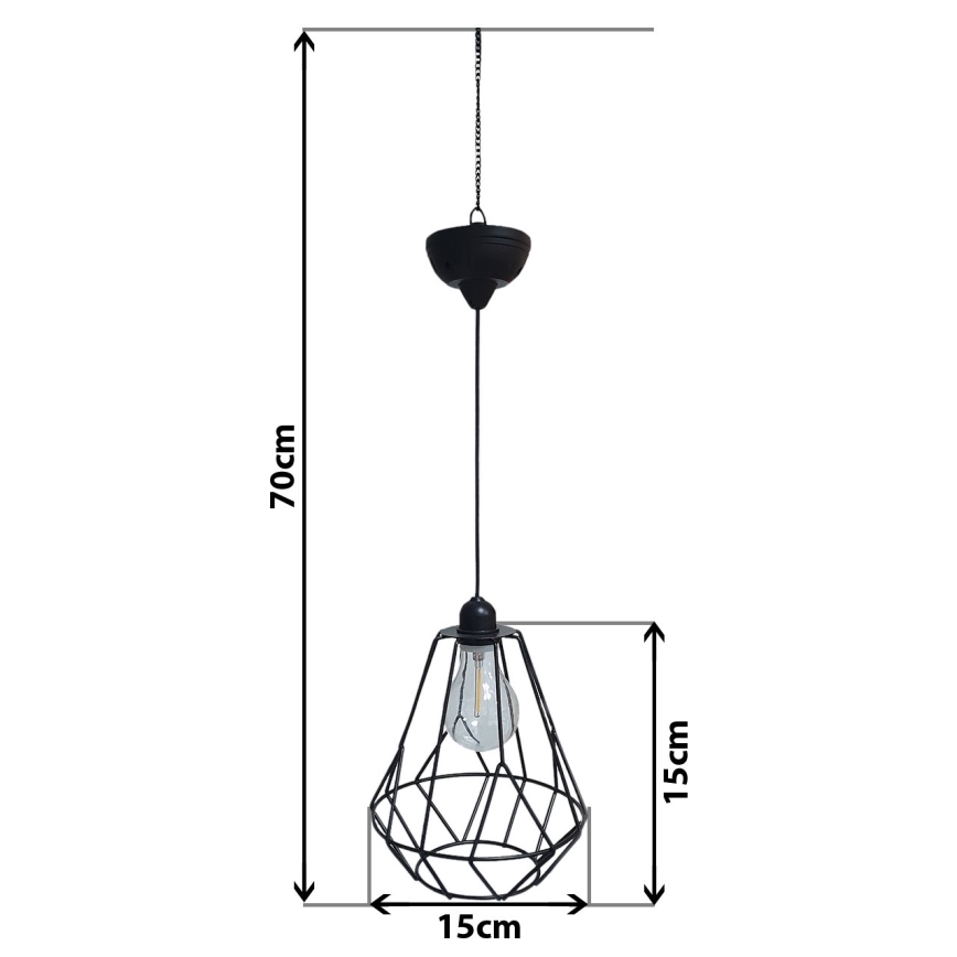 LED Solární lustr na lanku KATTY 1,2V 300 mAh IP44