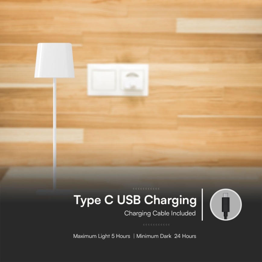 LED Solární stmívatelná magnetická dotyková nabíjecí stolní lampa LED/5W/5V 3000-6000K 3600 mAh IP65 bílá