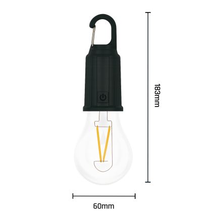 LED Solární nabíjecí svítilna LUMINA LUMO LED/USB 300 mAh černá