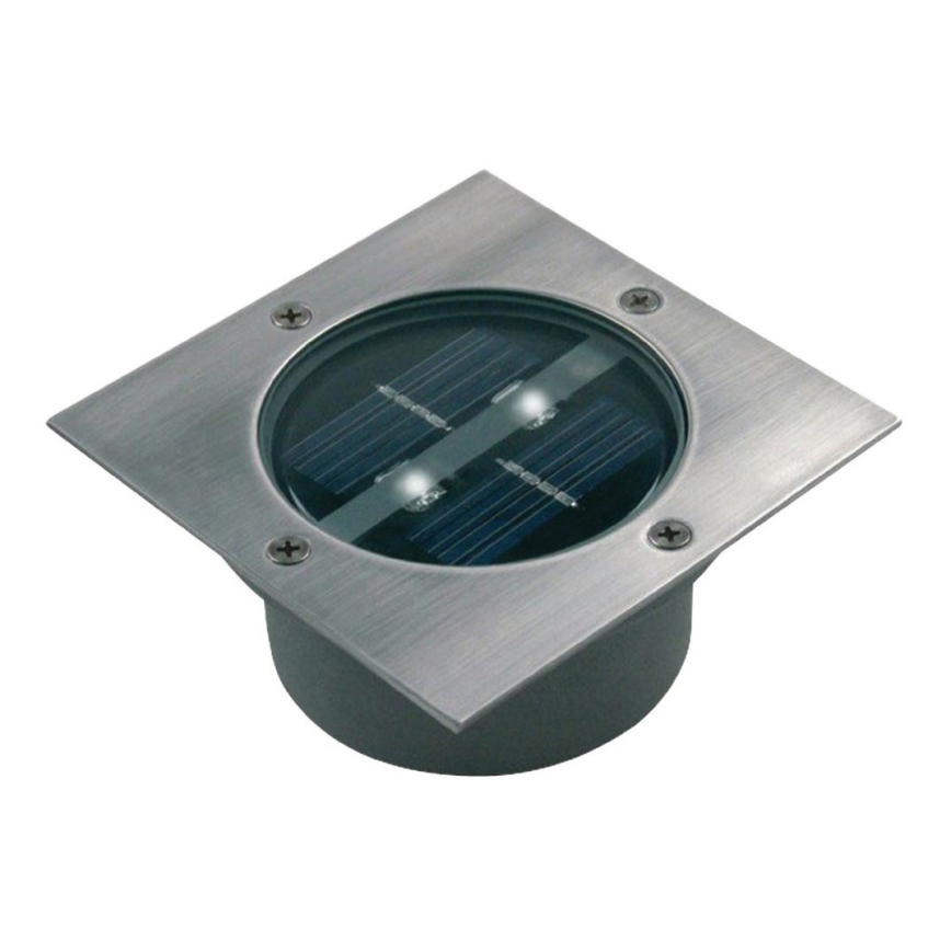LED Solární nájezdové svítidlo se senzorem soumraku LED/0,12W/2xAAA IP67 nerez čtverec