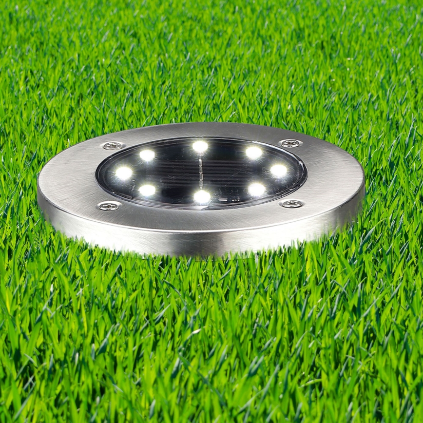 LED Solární nájezdové svítidlo SOLLY LED/1,2V 6500K pr. 11,5 cm 300 mAh IP44 matný chrom