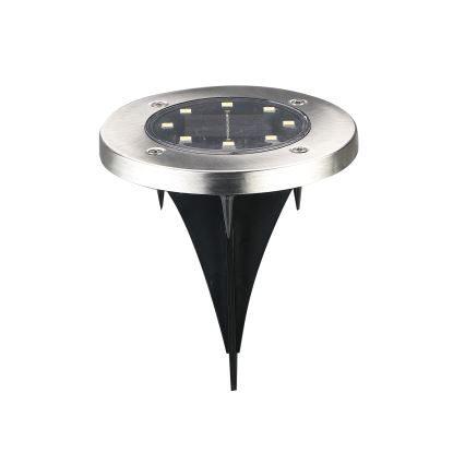 LED Solární nájezdové svítidlo SOLLY LED/1,2V 6500K pr. 11,5 cm 300 mAh IP44 matný chrom