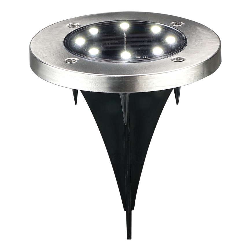 LED Solární nájezdové svítidlo SOLLY LED/1,2V 6500K pr. 11,5 cm 300 mAh IP44 matný chrom