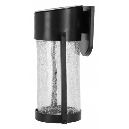LED Solární nástěnná lampa LED/3,7V 300 mAh IP44 černá