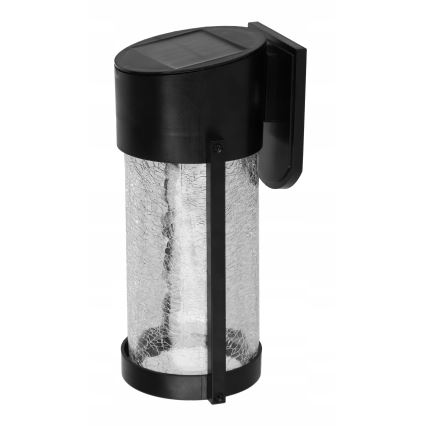 LED Solární nástěnná lampa LED/3,7V 300 mAh IP44 černá