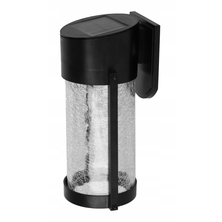 LED Solární nástěnná lampa LED/3,7V 300 mAh IP44 černá