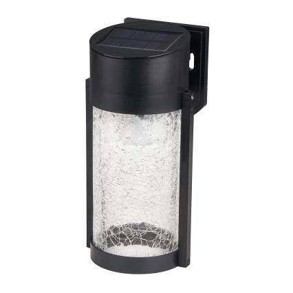LED Solární nástěnná lampa LED/3,7V 300 mAh IP44 černá
