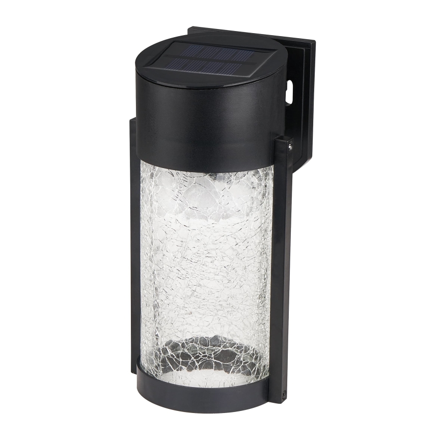 LED Solární nástěnná lampa LED/3,7V 300 mAh IP44 černá