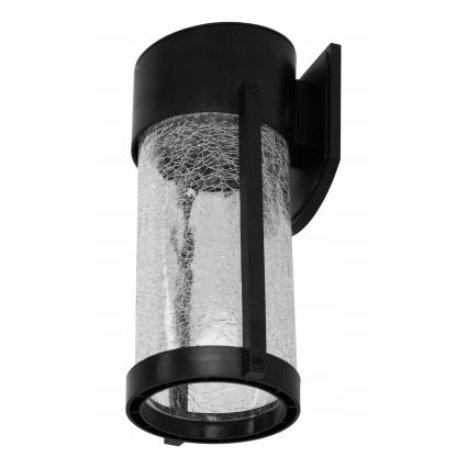 LED Solární nástěnná lampa LED/3,7V 300 mAh IP44 černá