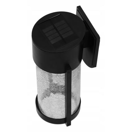 LED Solární nástěnná lampa LED/3,7V 300 mAh IP44 černá