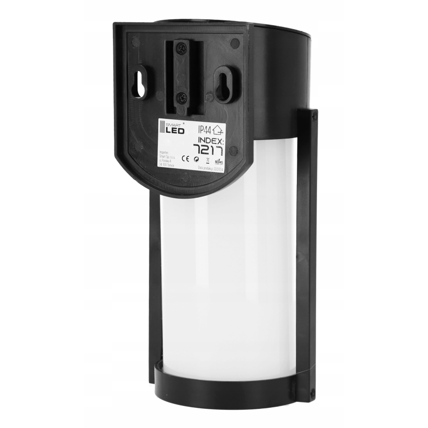 LED Solární nástěnná lampa LED/3,7V 300 mAh IP44 černá