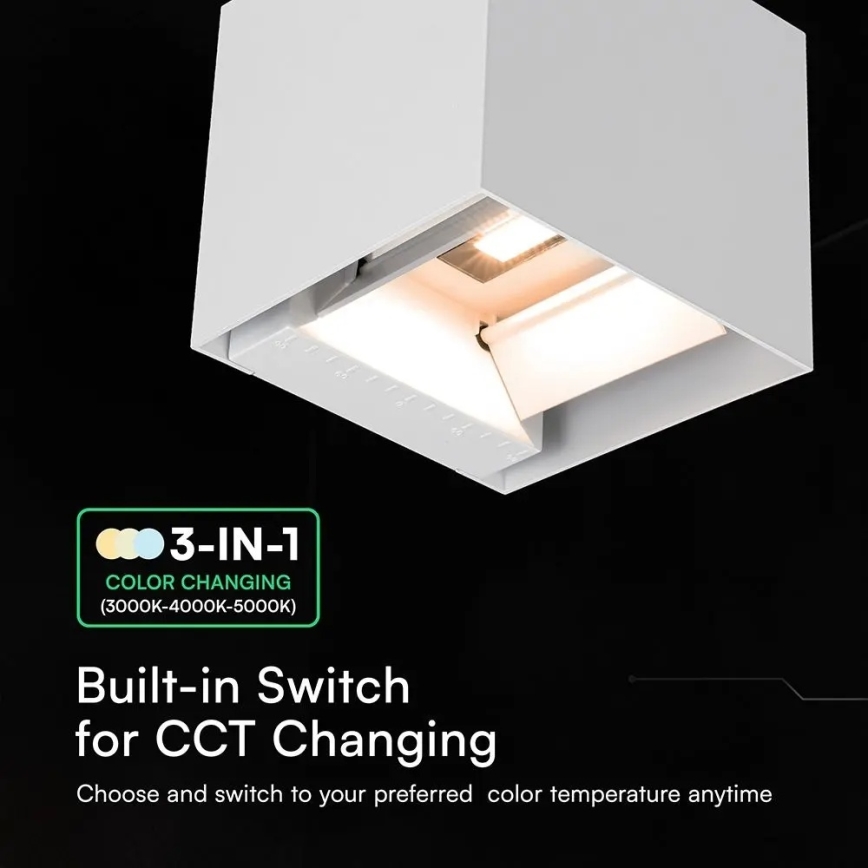 LED Solární nástěnné svítidlo se senzorem LED/9W/3,7V 3000/4000/5000K IP65 2600 mAh bílá