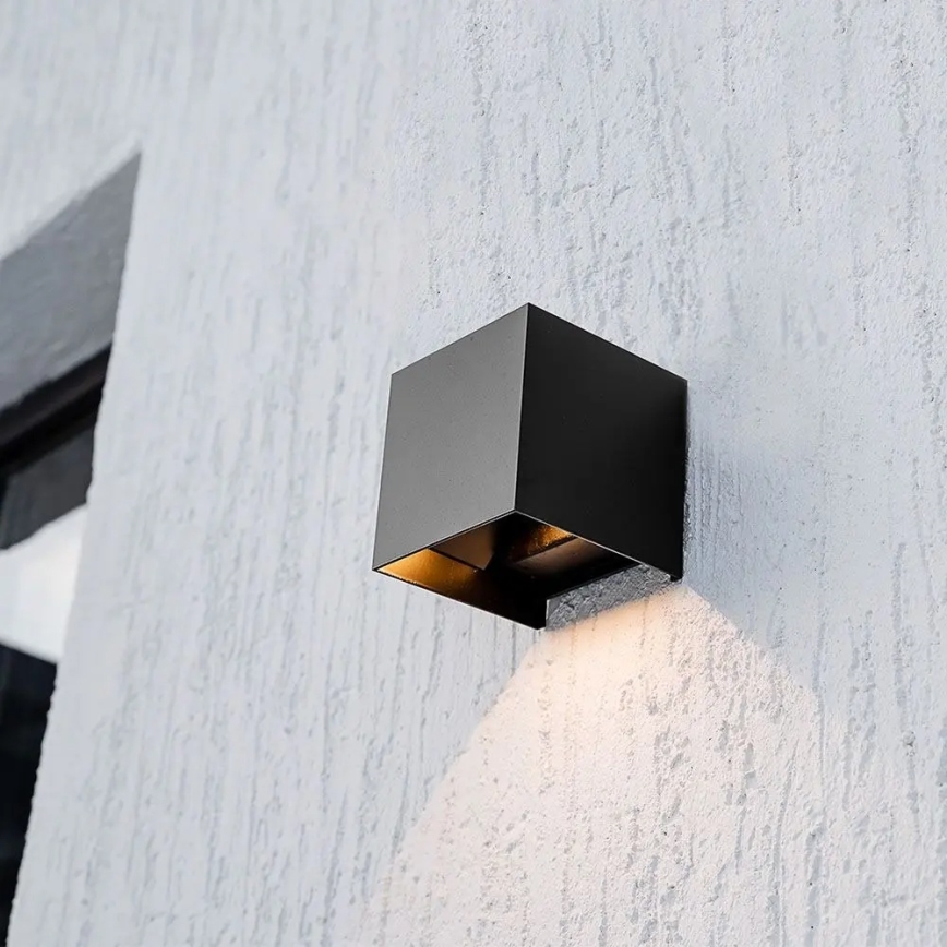 LED Solární nástěnné svítidlo se senzorem LED/9W/3,7V 3000/4000/5000K IP65 2600 mAh černá