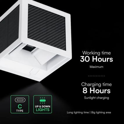 LED Solární nástěnné svítidlo se senzorem LED/9W/3,7V 3000/4000/6000K IP65 2600 mAh bílá
