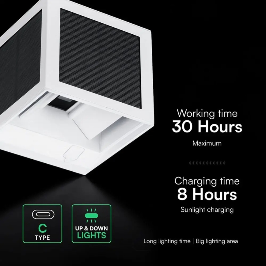 LED Solární nástěnné svítidlo se senzorem LED/9W/3,7V 3000/4000/6000K IP65 2600 mAh bílá