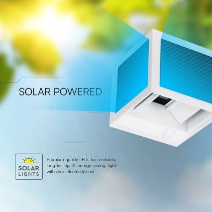 LED Solární nástěnné svítidlo se senzorem LED/9W/3,7V 3000/4000/6000K IP65 2600 mAh bílá