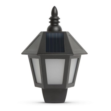 LED Solární nástěnné svítidlo LED/0,2W/1,2V 400mAh IP44 černá