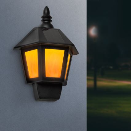 LED Solární nástěnné svítidlo LED/0,2W/1,2V 400mAh IP44 černá
