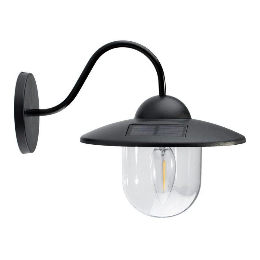 LED Solární nástěnné svítidlo LED/0,5W/1,2V 600 mAh IP44 černá