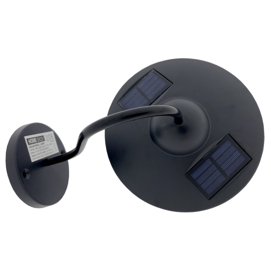 LED Solární nástěnné svítidlo LED/0,5W/1,2V 600 mAh IP44 černá