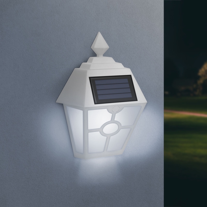 LED Solární nástěnné svítidlo LED/1,2V 600mAh IP44 bílá
