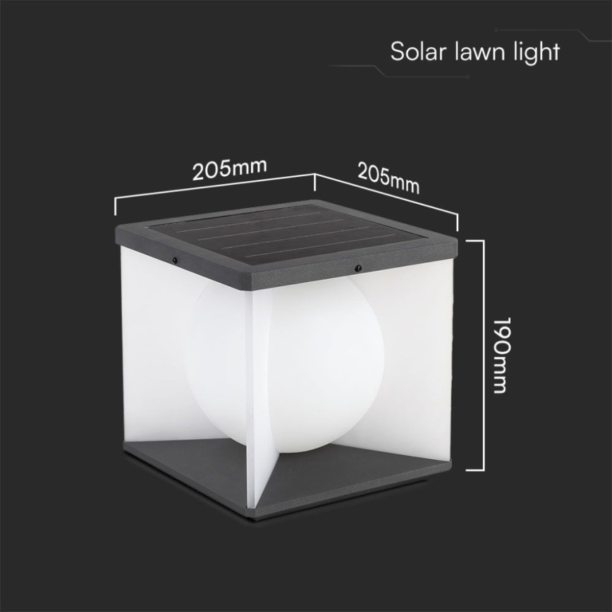 LED Stmívatelné solární nástěnné svítidlo LED/3W/3,7V IP65 3000K + dálkové ovládání