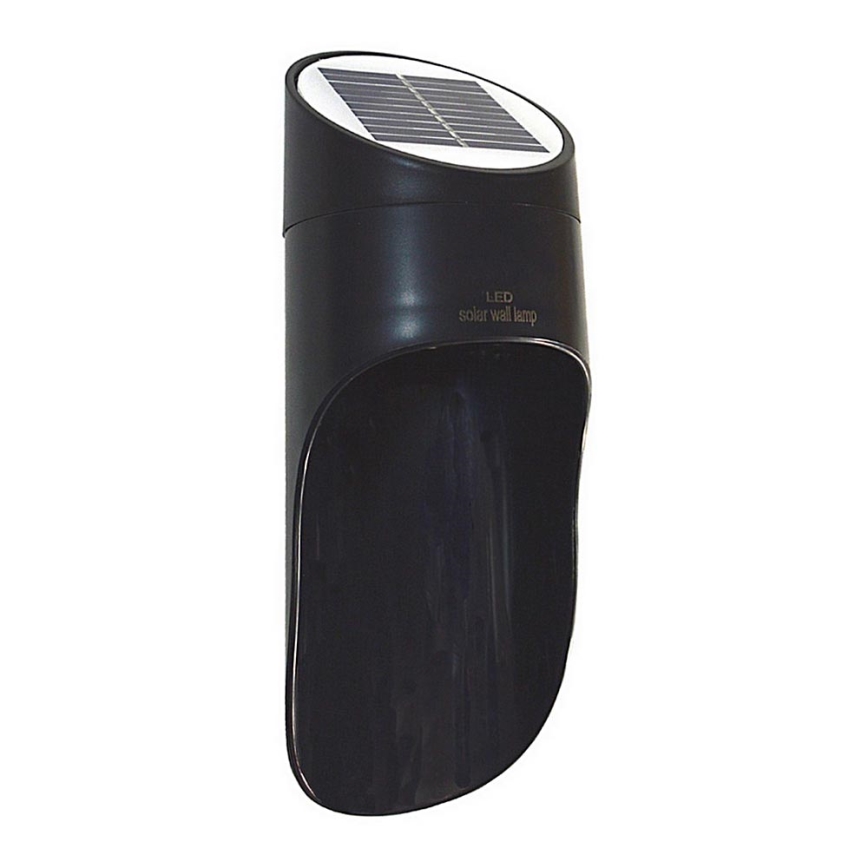 LED Solární nástěnné svítidlo PALESA LED/1W/3,7V IP65 1800 mAh černá