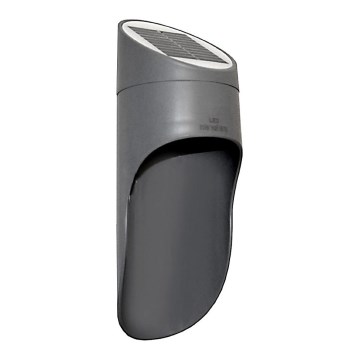 LED Solární nástěnné svítidlo PALESA LED/1W/3,7V IP65 1800 mAh šedá
