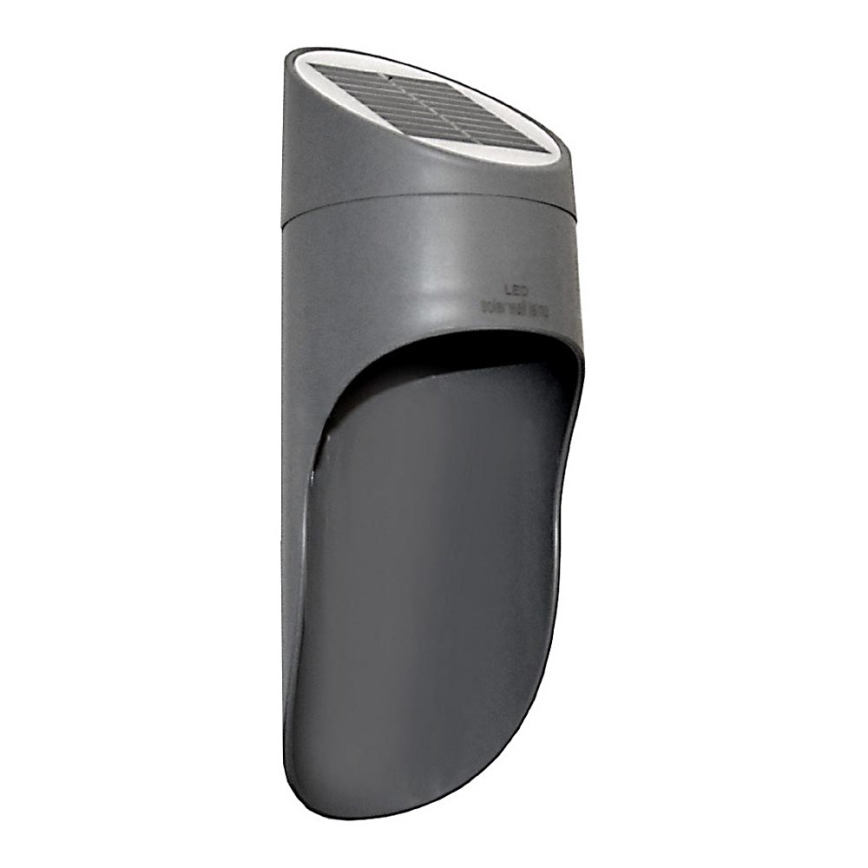 LED Solární nástěnné svítidlo PALESA LED/1W/3,7V IP65 1800 mAh šedá