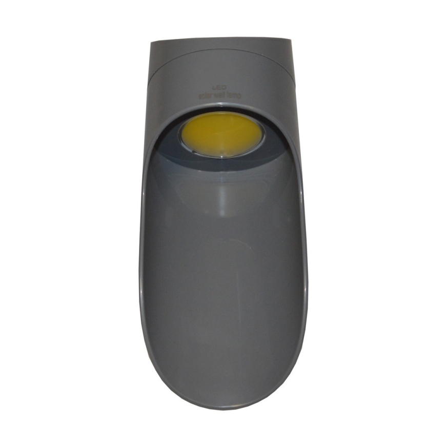 LED Solární nástěnné svítidlo PALESA LED/1W/3,7V IP65 1800 mAh šedá