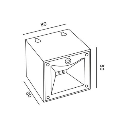 LED Solární nástěnné svítidlo QUERK LED/1,2V 3000/4000K IP54 800 mAh