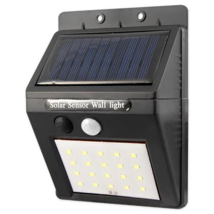 LED Solární nástěnné svítidlo se senzorem a externím panelem LED/0,55W/3,7V 1200 mAh IP44
