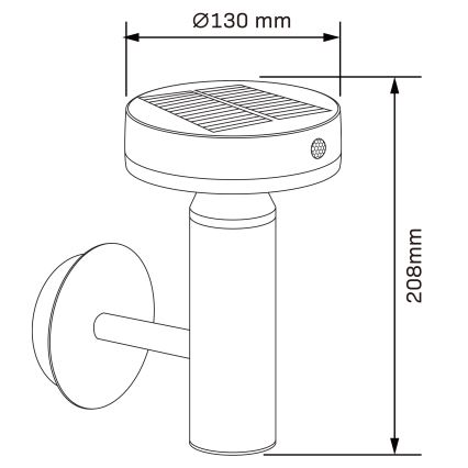 LED Solární nástěnné svítidlo se senzorem GWINEA LED/4,5W/3,7V IP44 černá