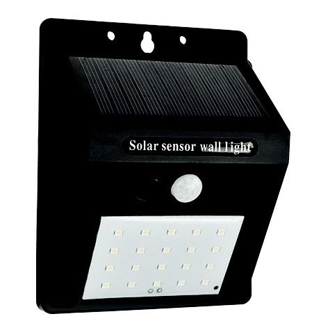 LED Solární nástěnné svítidlo se senzorem LED/0,55W/3,7V 1200mAh 6500K IP65