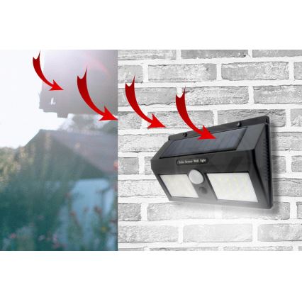 LED Solární nástěnné svítidlo se senzorem LED/1,2W/3,7V 1200 mAh IP54
