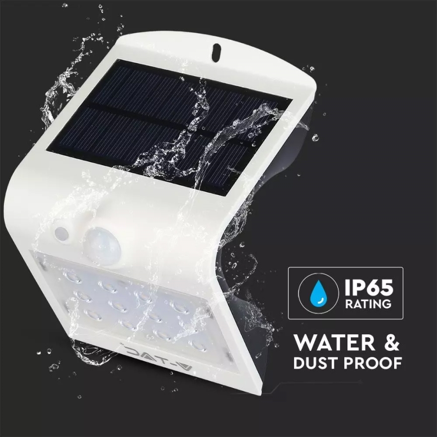 LED Solární nástěnné svítidlo se senzorem LED/1.5W/3,7V IP65 1200 mAh