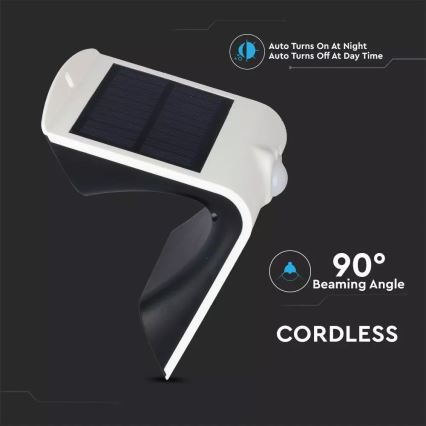 LED Solární nástěnné svítidlo se senzorem LED/1.5W/3,7V IP65 1200 mAh