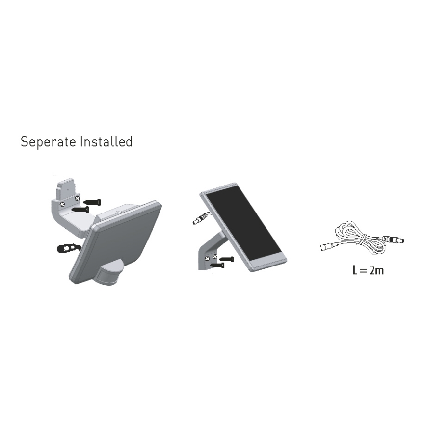 LED Solární nástěnné svítidlo se senzorem LED/12W/3,7V 4000 mAh IP54