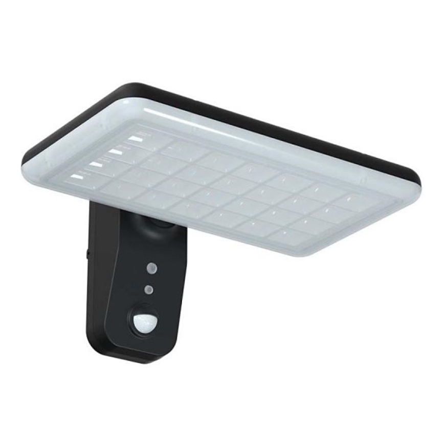 LED Solární nástěnné svítidlo se senzorem LED/15W/3,2V 4000K/6000K IP65 6000 mAh černá