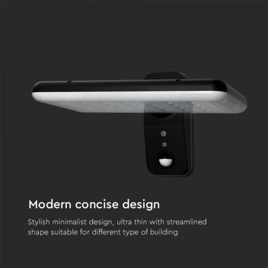 LED Solární nástěnné svítidlo se senzorem LED/15W/3,2V 4000K/6000K IP65 6000 mAh černá