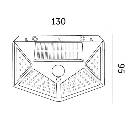 LED Solární nástěnné svítidlo se senzorem LED/1W/3,7V 6500K IP44 1200 mAh