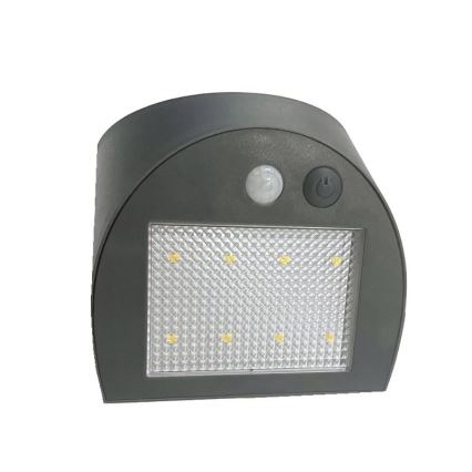 LED Solární nástěnné svítidlo se senzorem LED/3W/3,7V 3000/4000K 1200 mAh IP54 antracit