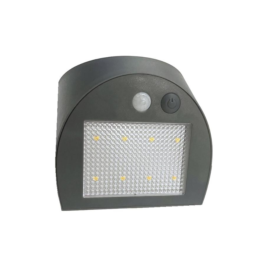 LED Solární nástěnné svítidlo se senzorem LED/3W/3,7V 3000/4000K 1200 mAh IP54 antracit