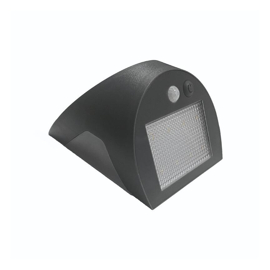 LED Solární nástěnné svítidlo se senzorem LED/3W/3,7V 3000/4000K 1200 mAh IP54 antracit