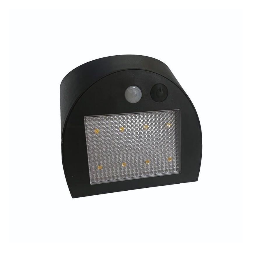 LED Solární nástěnné svítidlo se senzorem LED/3W/3,7V 3000/4000K 1200 mAh IP54 černá