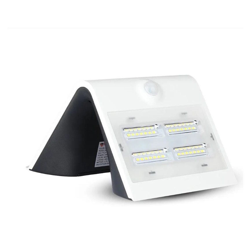 LED Solární nástěnné svítidlo se senzorem LED/3W/3,7V 3000/4000K IP65 bílá
