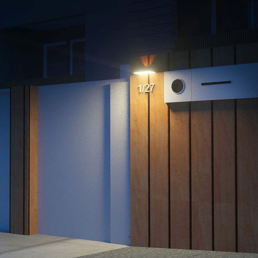 LED Solární nástěnné svítidlo se senzorem LED/3W/3,7V 3000K/4000K IP65 1200 mAh bílá