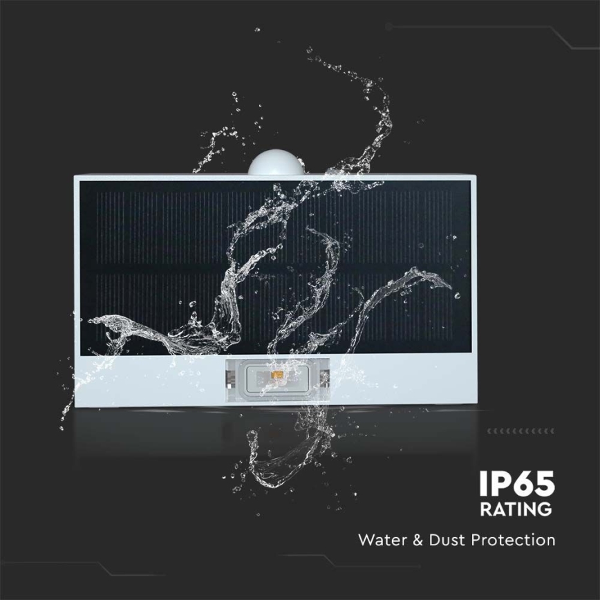 LED Solární nástěnné svítidlo se senzorem LED/3W/3,7V 3000K/4000K IP65 1200 mAh bílá